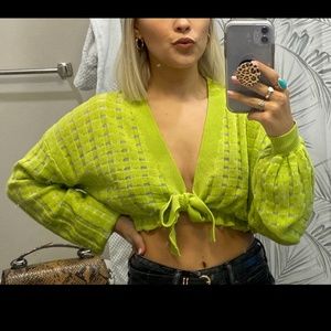 Green Urban Outfitters Crop Sweater